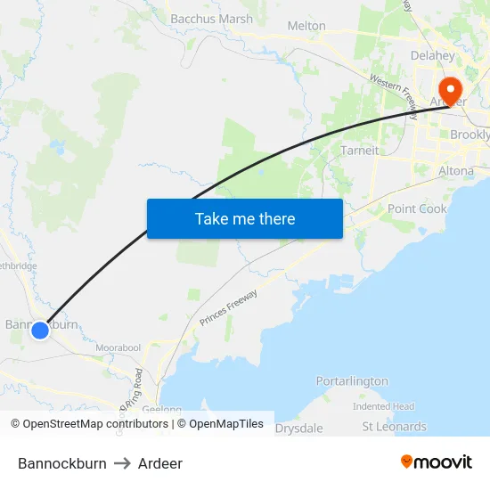 Bannockburn to Ardeer map