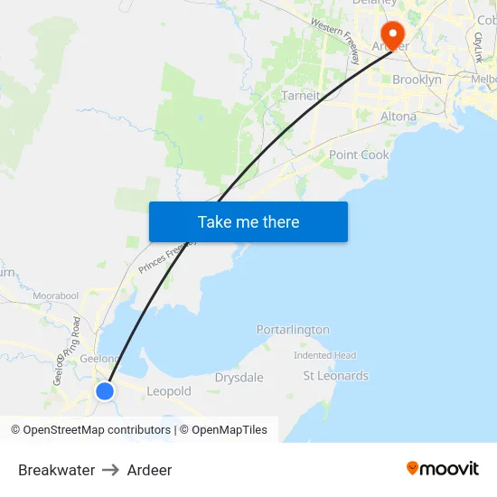 Breakwater to Ardeer map