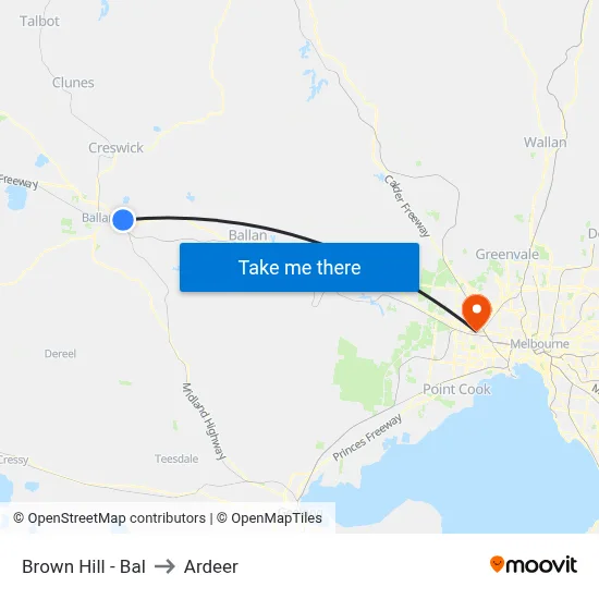 Brown Hill - Bal to Ardeer map