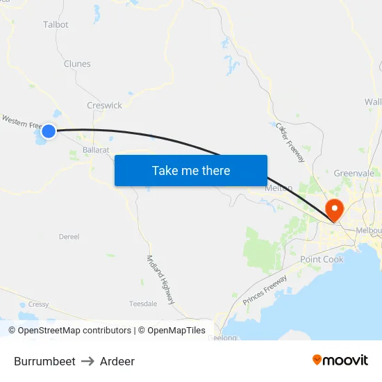 Burrumbeet to Ardeer map