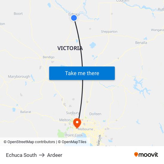 Echuca South to Ardeer map