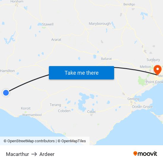 Macarthur to Ardeer map