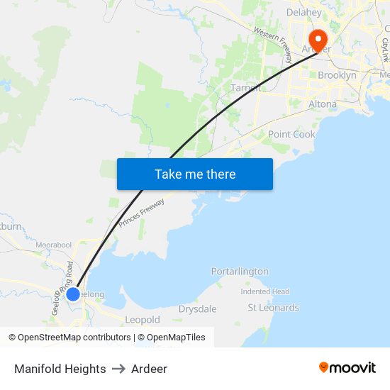 Manifold Heights to Ardeer map