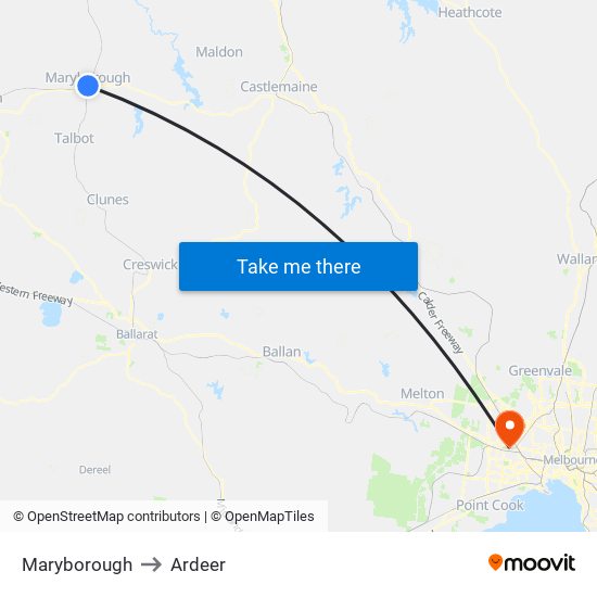 Maryborough to Ardeer map