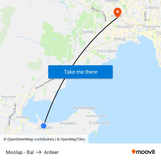 Moolap - Bal to Ardeer map