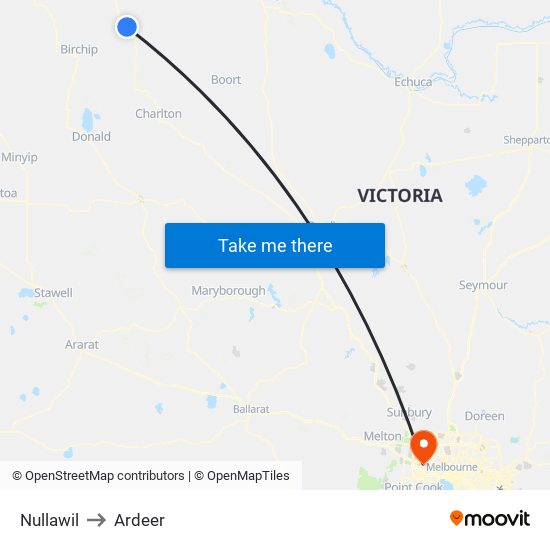 Nullawil to Ardeer map