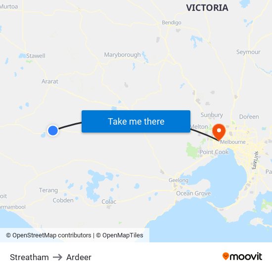 Streatham to Ardeer map