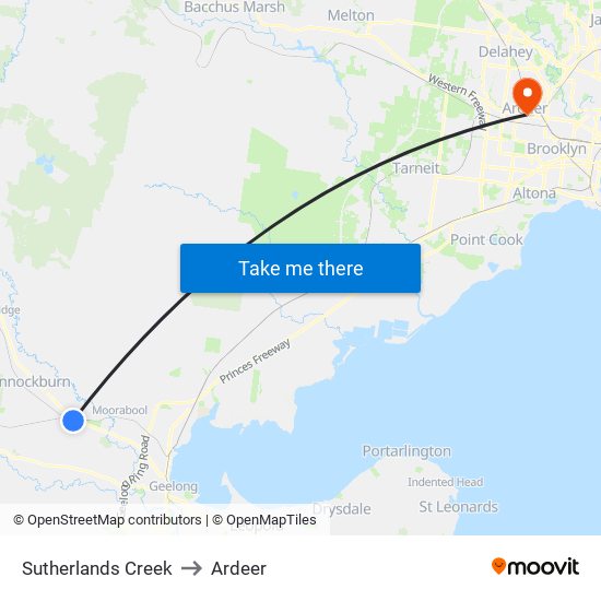 Sutherlands Creek to Ardeer map