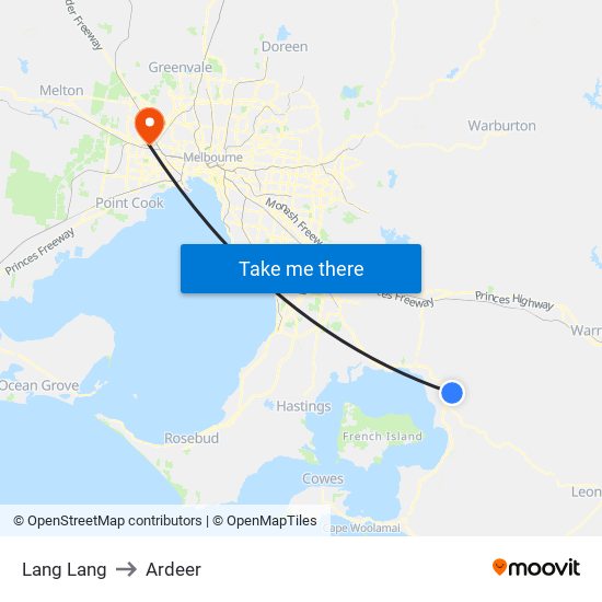 Lang Lang to Ardeer map