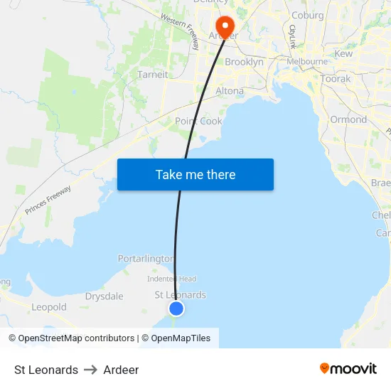 St Leonards to Ardeer map