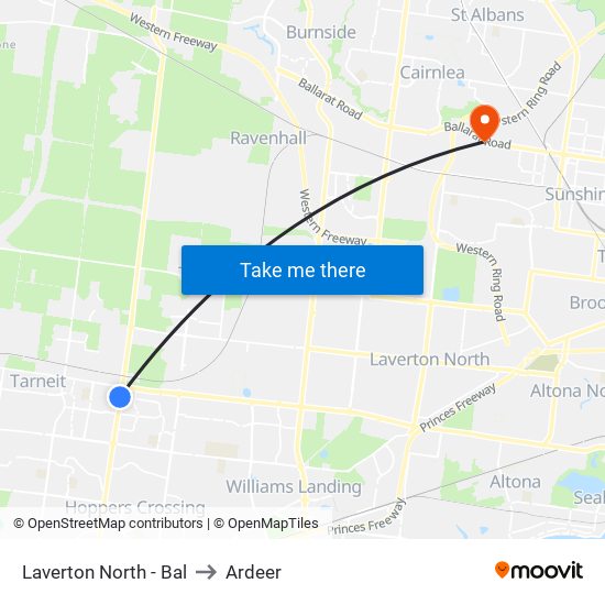 Laverton North - Bal to Ardeer map