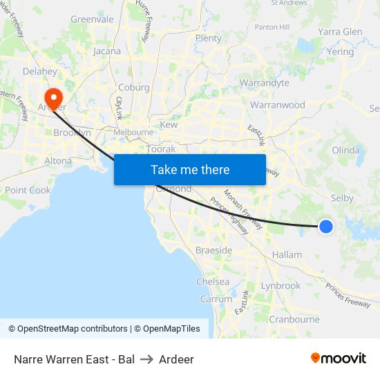Narre Warren East - Bal to Ardeer map