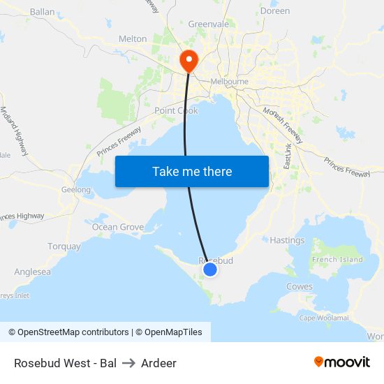 Rosebud West - Bal to Ardeer map