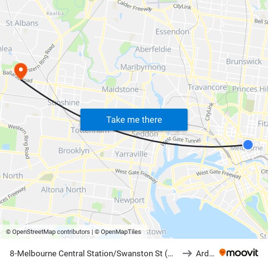 8-Melbourne Central Station/Swanston St (Melbourne City) to Ardeer map