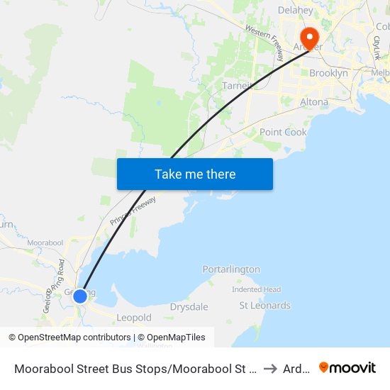 Moorabool Street Bus Stops/Moorabool St (Geelong) to Ardeer map