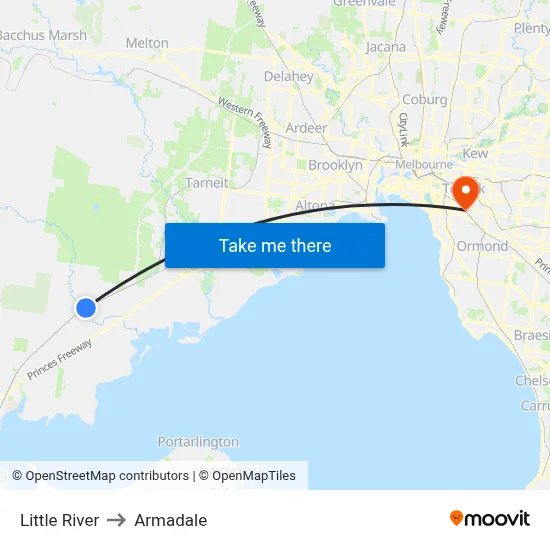 Little River to Armadale map