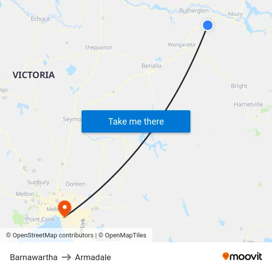 Barnawartha to Armadale map