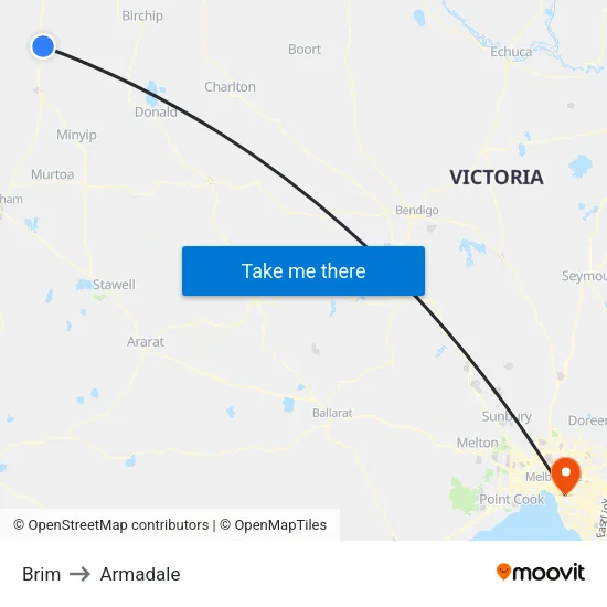 Brim to Armadale map