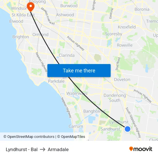 Lyndhurst - Bal to Armadale map
