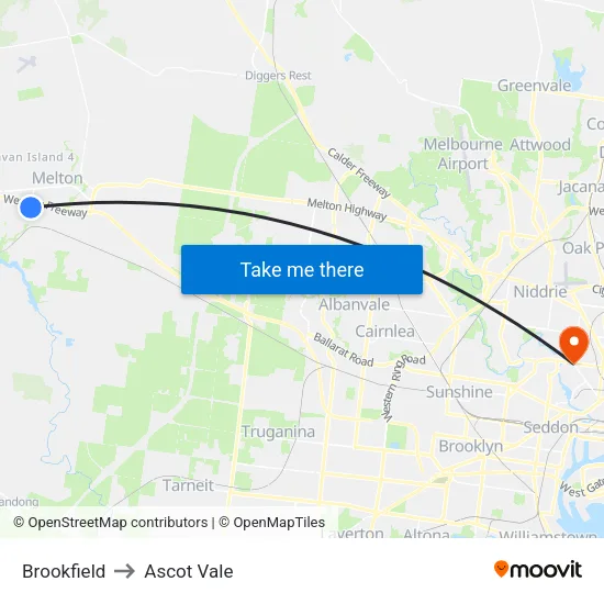 Brookfield to Ascot Vale map