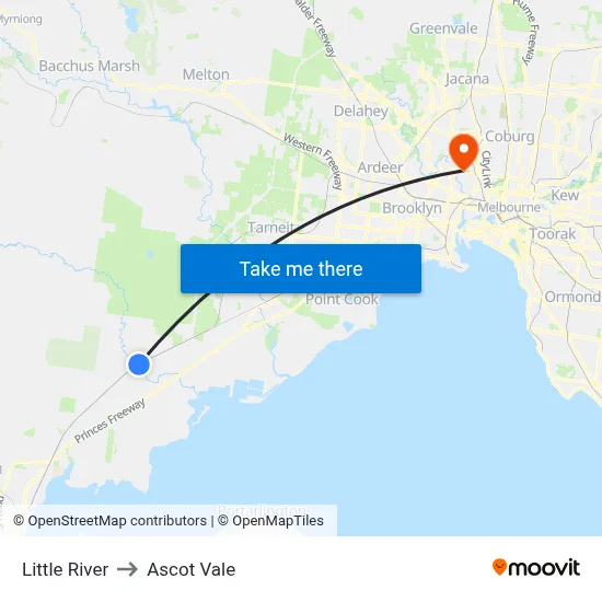 Little River to Ascot Vale map