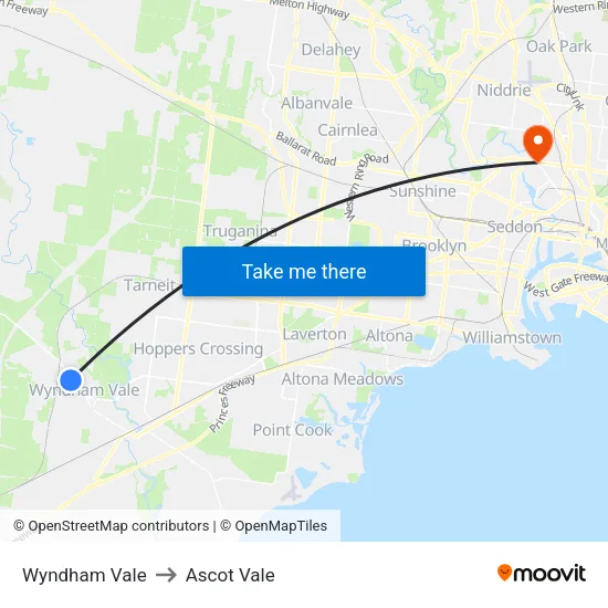 Wyndham Vale to Ascot Vale map
