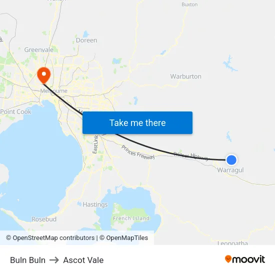 Buln Buln to Ascot Vale map