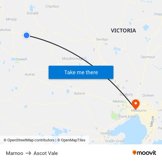 Marnoo to Ascot Vale map