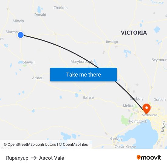 Rupanyup to Ascot Vale map