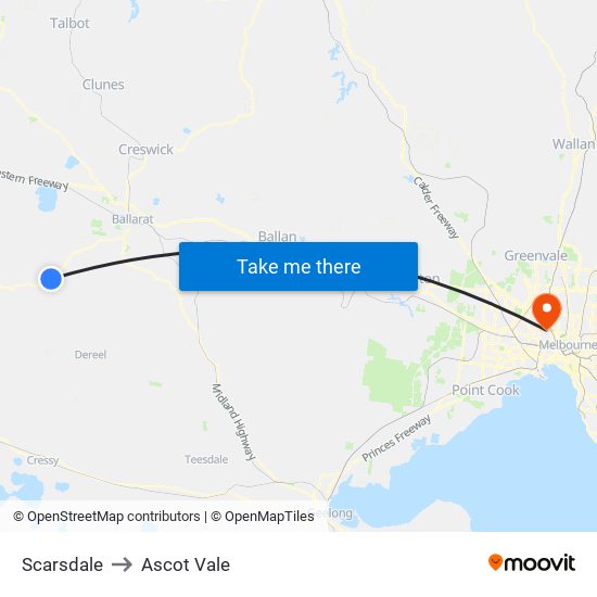 Scarsdale to Ascot Vale map