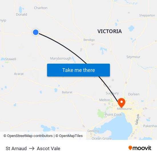 St Arnaud to Ascot Vale map