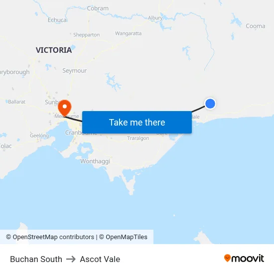 Buchan South to Ascot Vale map