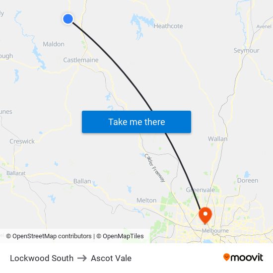 Lockwood South to Ascot Vale map