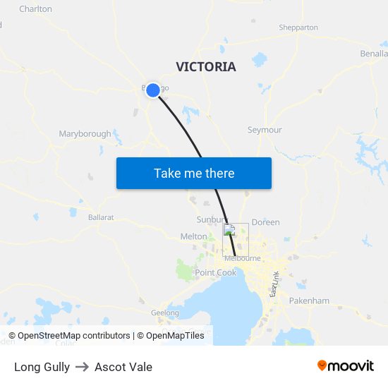 Long Gully to Ascot Vale map