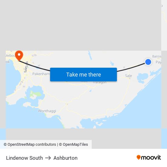 Lindenow South to Ashburton map