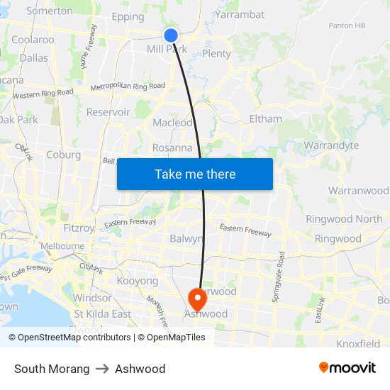 South Morang to Ashwood map