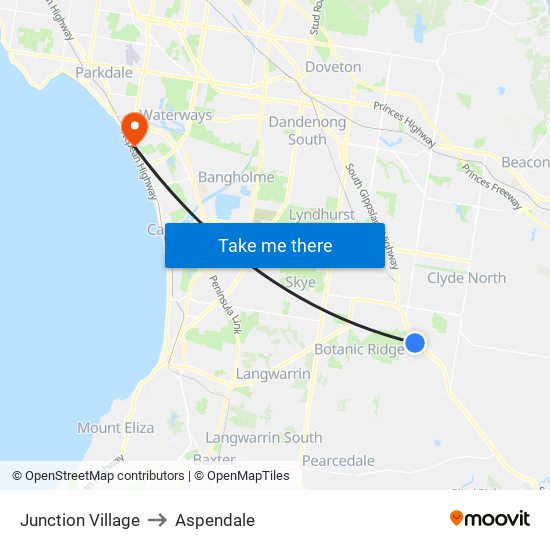 Junction Village to Aspendale map