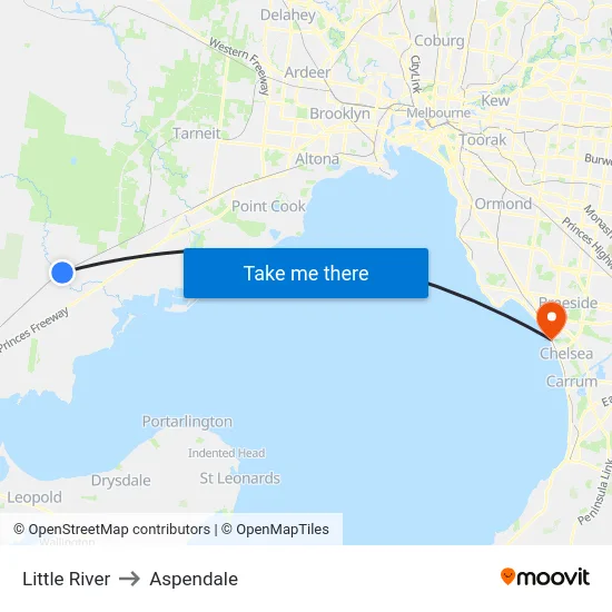 Little River to Aspendale map