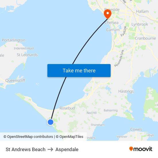 St Andrews Beach to Aspendale map