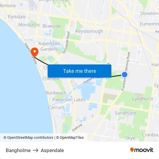 Bangholme to Aspendale map