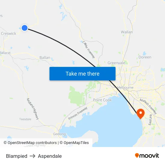 Blampied to Aspendale map