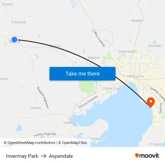 Invermay Park to Aspendale map