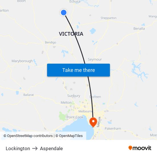 Lockington to Aspendale map