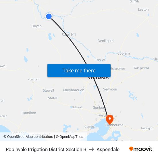 Robinvale Irrigation District Section B to Aspendale map