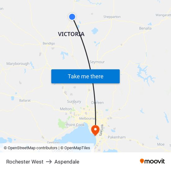 Rochester West to Aspendale map