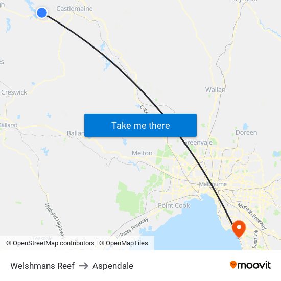 Welshmans Reef to Aspendale map