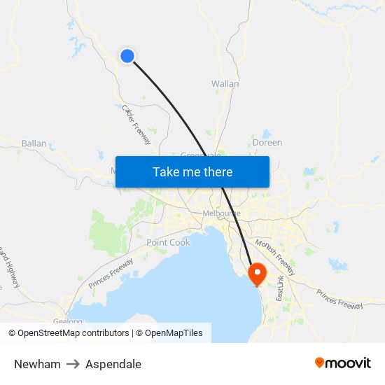 Newham to Aspendale map