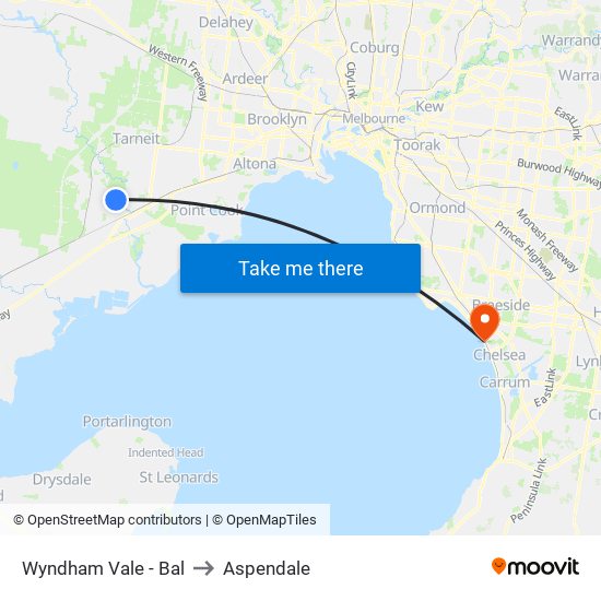 Wyndham Vale - Bal to Aspendale map