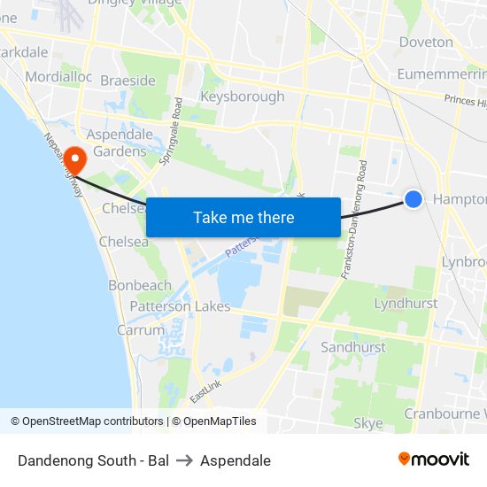 Dandenong South - Bal to Aspendale map