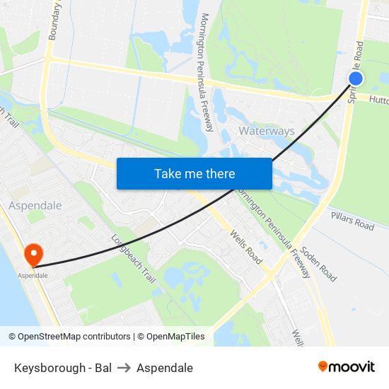 Keysborough - Bal to Aspendale map